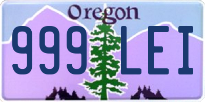 OR license plate 999LEI