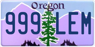 OR license plate 999LEM