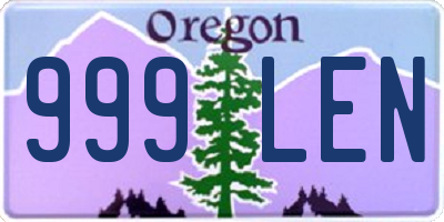 OR license plate 999LEN