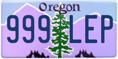 OR license plate 999LEP
