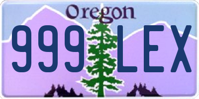 OR license plate 999LEX
