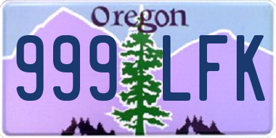 OR license plate 999LFK