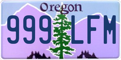 OR license plate 999LFM