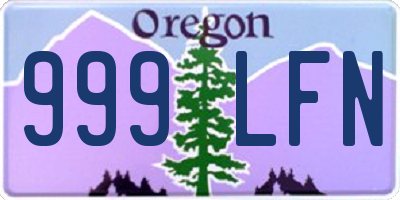 OR license plate 999LFN