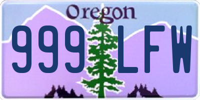 OR license plate 999LFW