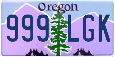 OR license plate 999LGK