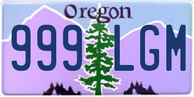 OR license plate 999LGM