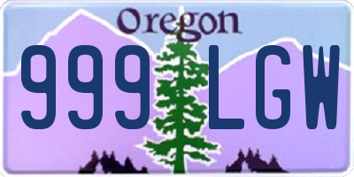 OR license plate 999LGW