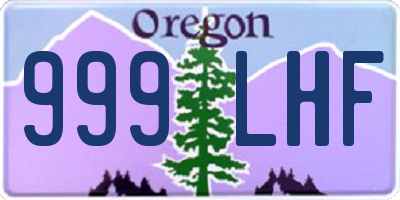 OR license plate 999LHF