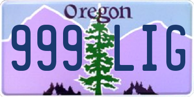 OR license plate 999LIG