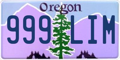 OR license plate 999LIM