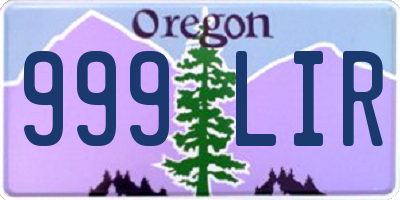 OR license plate 999LIR