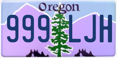 OR license plate 999LJH