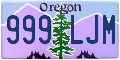 OR license plate 999LJM