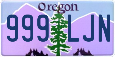 OR license plate 999LJN