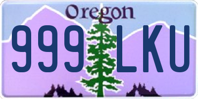 OR license plate 999LKU