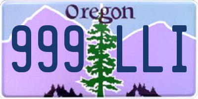 OR license plate 999LLI