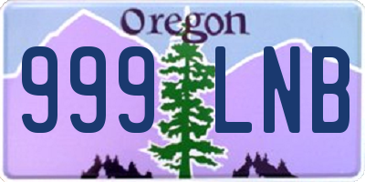 OR license plate 999LNB