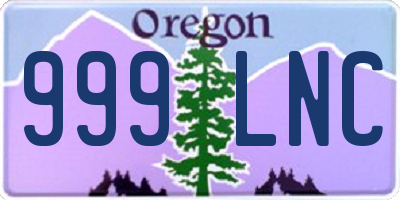 OR license plate 999LNC