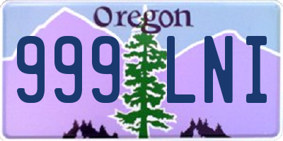 OR license plate 999LNI