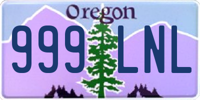 OR license plate 999LNL