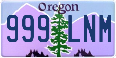 OR license plate 999LNM