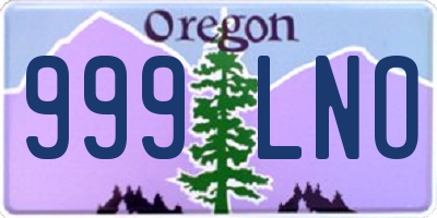 OR license plate 999LNO