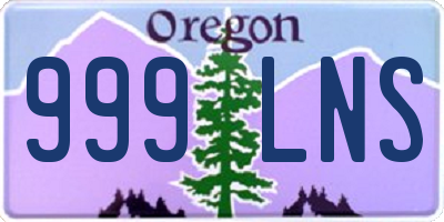 OR license plate 999LNS