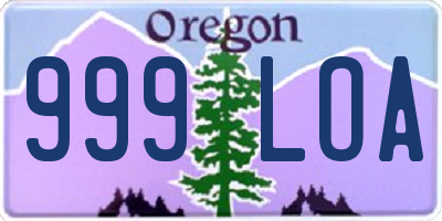 OR license plate 999LOA