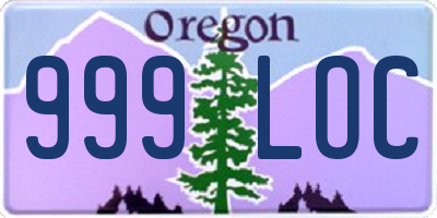 OR license plate 999LOC