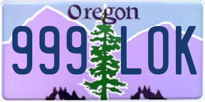 OR license plate 999LOK