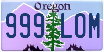 OR license plate 999LOM