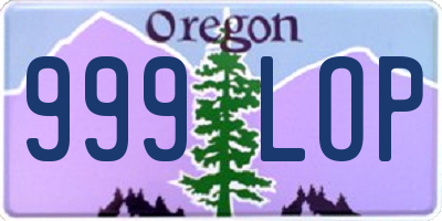 OR license plate 999LOP