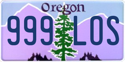 OR license plate 999LOS