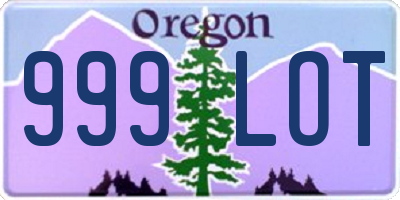 OR license plate 999LOT