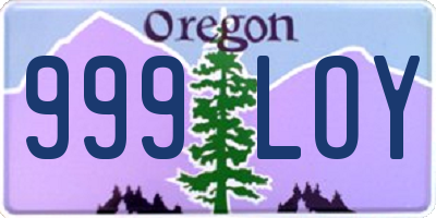 OR license plate 999LOY