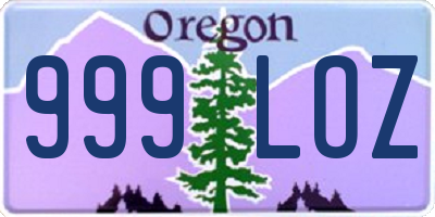 OR license plate 999LOZ