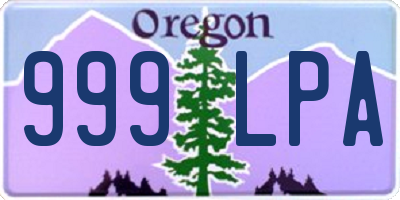 OR license plate 999LPA