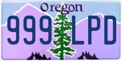 OR license plate 999LPD