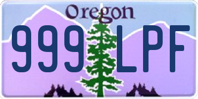 OR license plate 999LPF