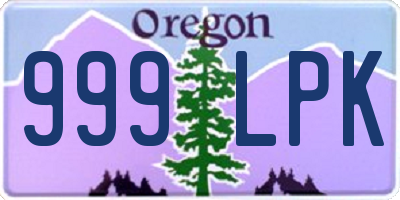 OR license plate 999LPK