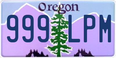 OR license plate 999LPM