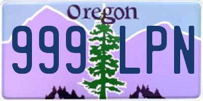 OR license plate 999LPN