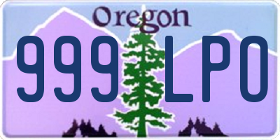 OR license plate 999LPO