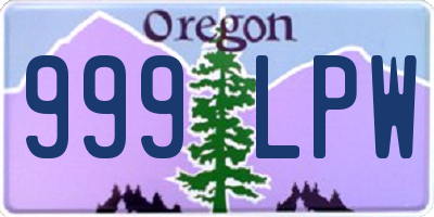 OR license plate 999LPW