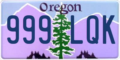 OR license plate 999LQK