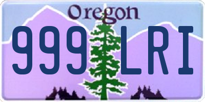 OR license plate 999LRI