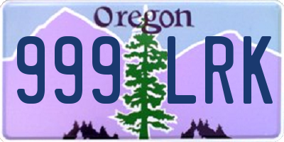 OR license plate 999LRK