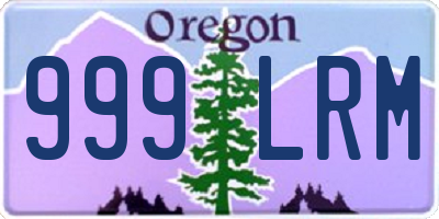 OR license plate 999LRM