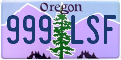 OR license plate 999LSF